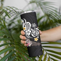 Hawaiian Tropical Plumeria Turtles Skinny Tumbler Polynesian Art Tattoo