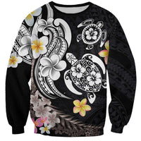 Hawaiian Tropical Plumeria Turtles Sweatshirt Polynesian Art Tattoo