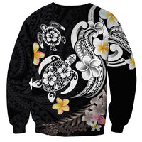Hawaiian Tropical Plumeria Turtles Sweatshirt Polynesian Art Tattoo