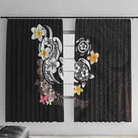 Hawaiian Tropical Plumeria Turtles Window Curtain Polynesian Art Tattoo LT03 With Hooks - Polynesian Pride