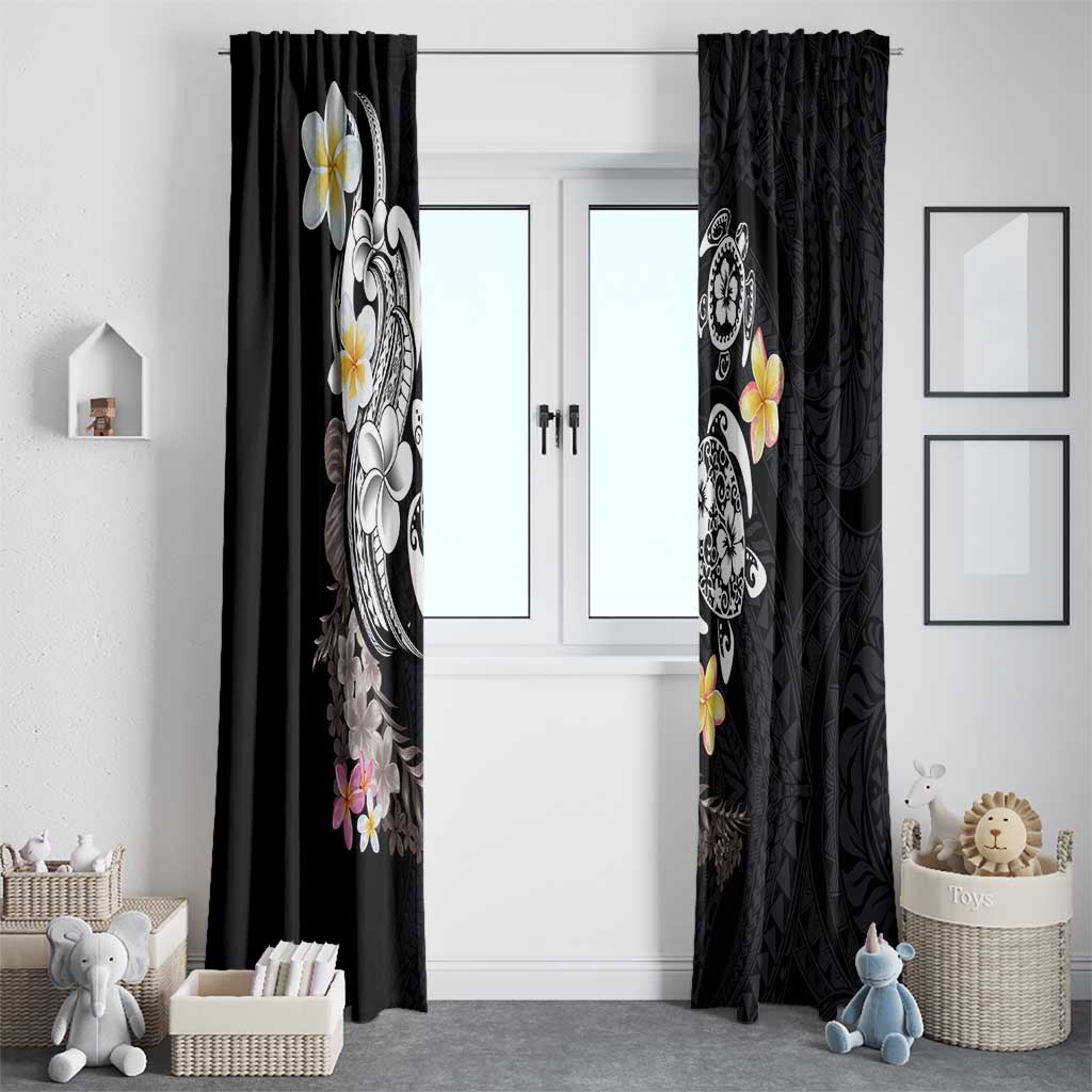 Hawaiian Tropical Plumeria Turtles Window Curtain Polynesian Art Tattoo LT03 - Polynesian Pride