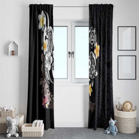 Hawaiian Tropical Plumeria Turtles Window Curtain Polynesian Art Tattoo LT03 - Polynesian Pride