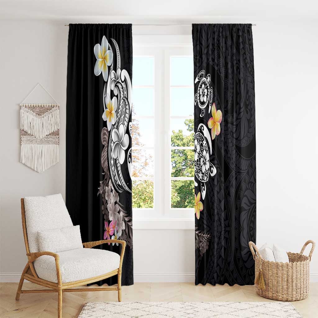 Hawaiian Tropical Plumeria Turtles Window Curtain Polynesian Art Tattoo LT03 - Polynesian Pride