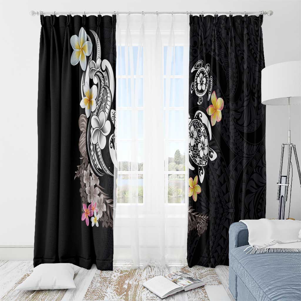 Hawaiian Tropical Plumeria Turtles Window Curtain Polynesian Art Tattoo LT03 - Polynesian Pride