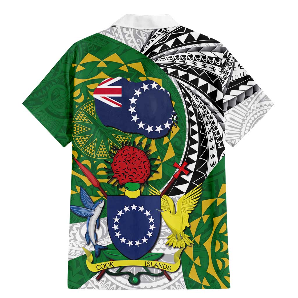 Cook Islands Independence Day Family Matching Mermaid Dress and Hawaiian Shirt National Flag and Emblem with Tatau Tattoo LT03 - Polynesian Pride