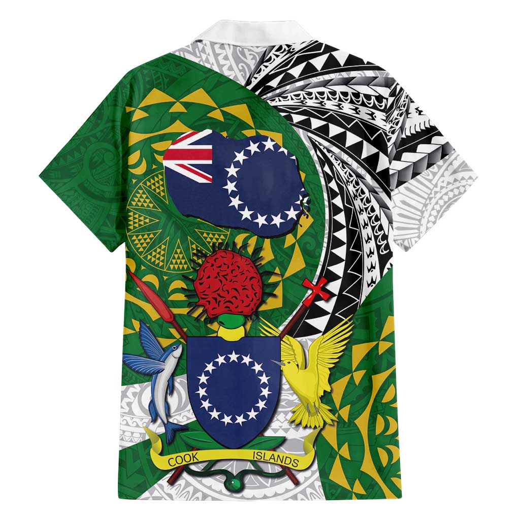 Cook Islands Independence Day Family Matching Puletasi and Hawaiian Shirt National Flag and Emblem with Tatau Tattoo LT03 - Polynesian Pride