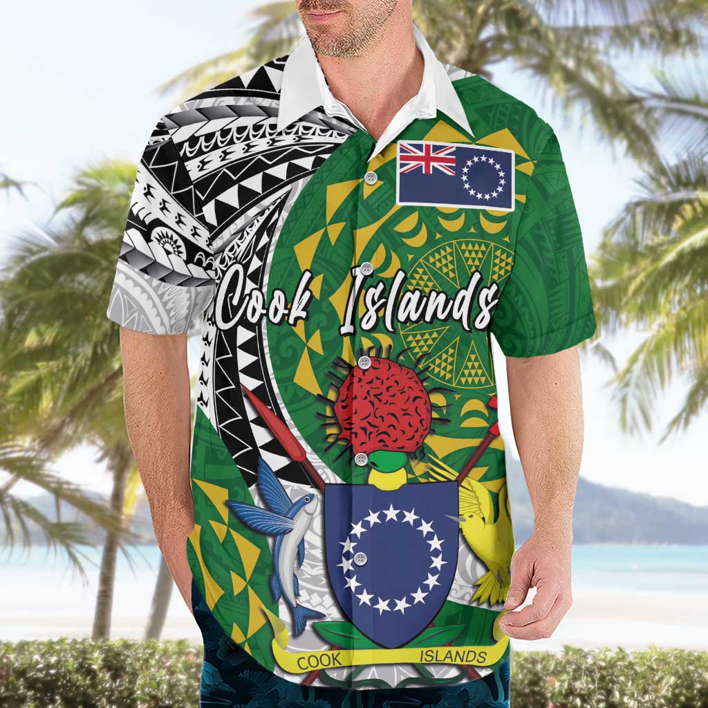 Cook Islands Independence Day Hawaiian Shirt National Flag and Emblem with Tatau Tattoo