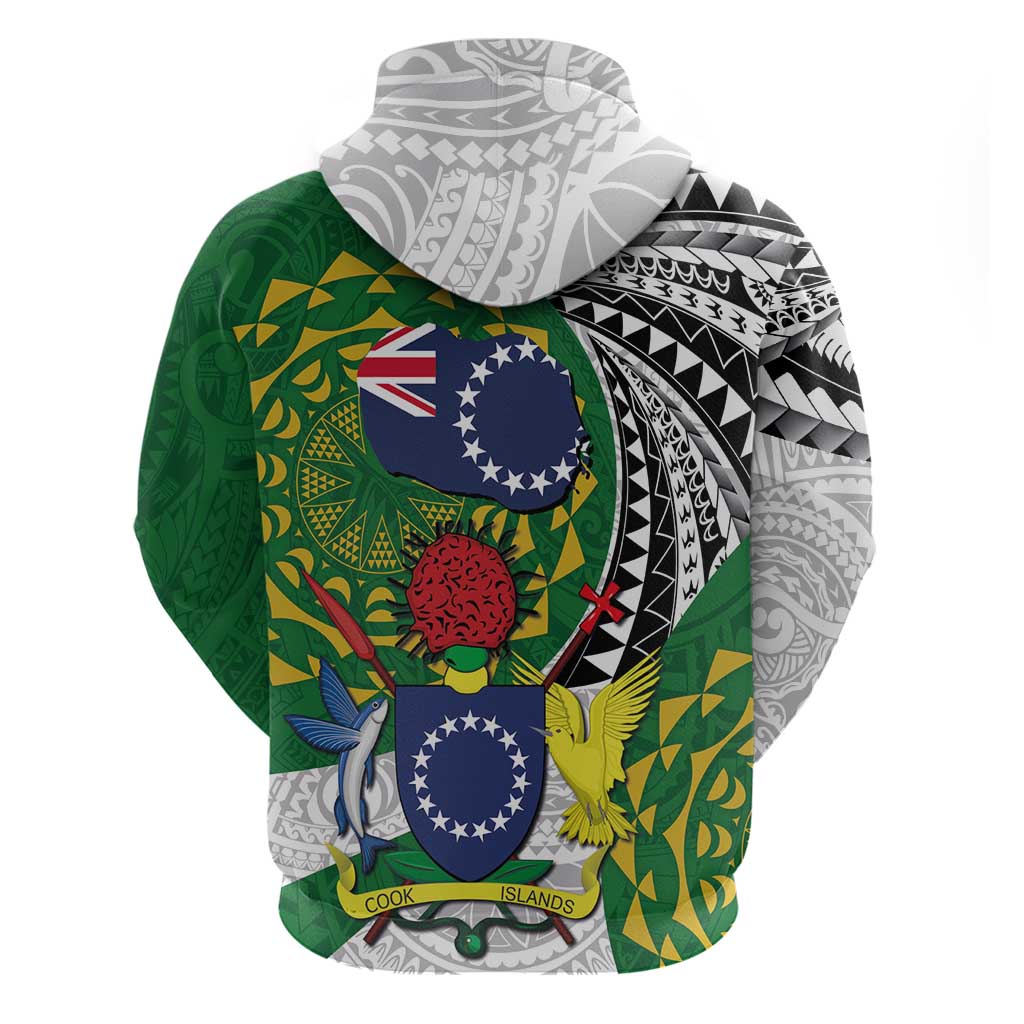 Cook Islands Independence Day Hoodie National Flag and Emblem with Tatau Tattoo LT03 - Polynesian Pride