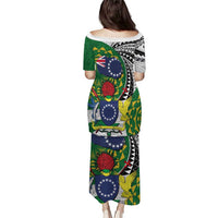 Cook Islands Independence Day Puletasi National Flag and Emblem with Tatau Tattoo