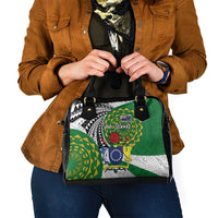 Cook Islands Independence Day Shoulder Handbag National Flag and Emblem with Tatau Tattoo