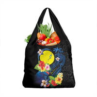 Palau Independence Day Grocery Bag Melanesian Tattoo with Hibiscus LT03 1-pack One Size - Polynesian Pride