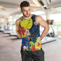 Palau Independence Day Men Tank Top Melanesian Tattoo with Hibiscus