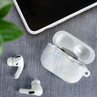 Hawaiian Turtles and Leis AirPods Case Tribal Kakau Pattern Airy White Blue Cloud Vibe