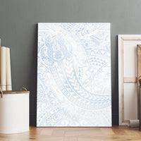 Hawaiian Turtles and Leis Canvas Wall Art Tribal Kakau Pattern Airy White Blue Cloud Vibe