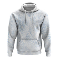 Hawaiian Turtles and Leis Hoodie Tribal Kakau Pattern Airy White Blue Cloud Vibe