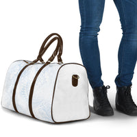 Hawaiian Turtles and Leis Travel Bag Tribal Kakau Pattern Airy White Blue Cloud Vibe