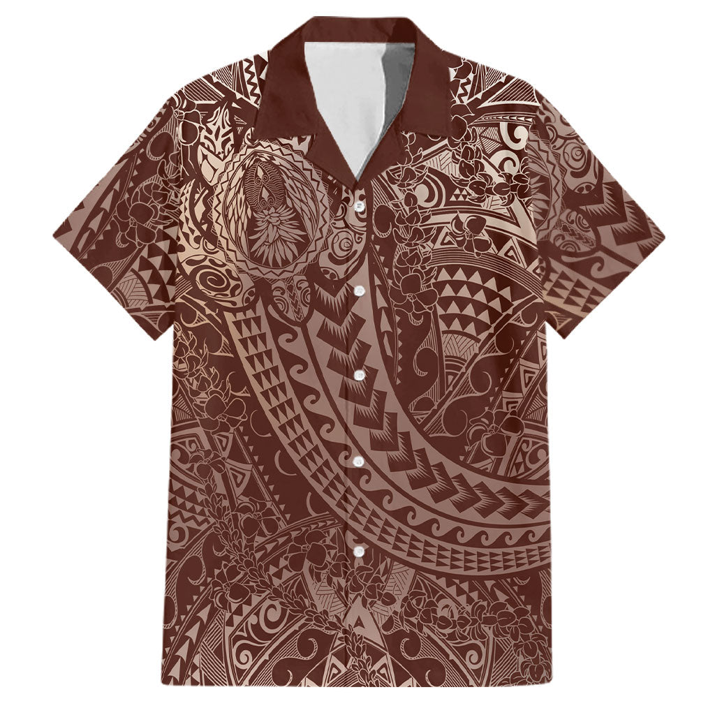 Hawaiian Turtles and Leis Family Matching Summer Maxi Dress and Hawaiian Shirt Tribal Kakau Pattern Mocha Mousse Color