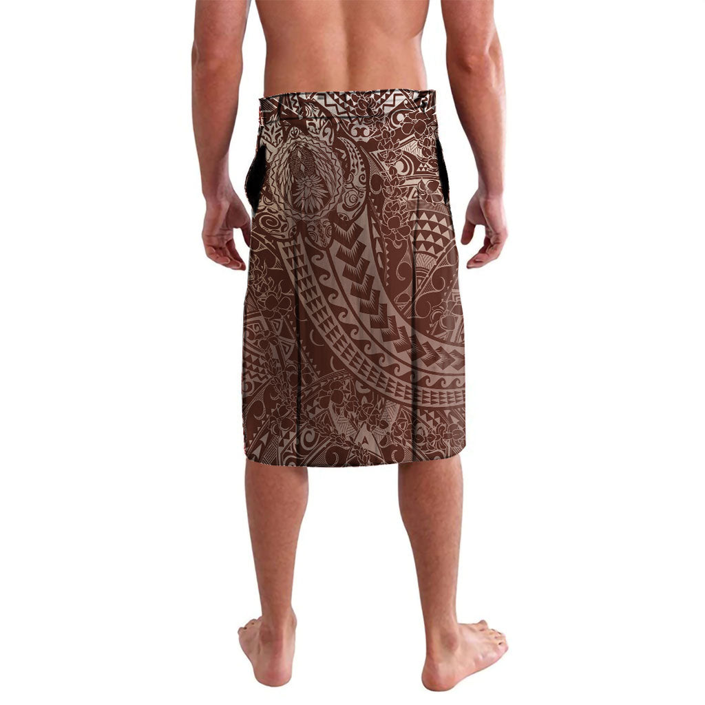 Hawaiian Turtles and Leis Lavalava Tribal Kakau Pattern Mocha Mousse Color