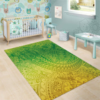 Hawaiian Turtles and Leis Area Rug Tribal Kakau Pattern Fresh Summer Vibe