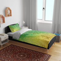 Hawaiian Turtles and Leis Bedding Set Tribal Kakau Pattern Fresh Summer Vibe