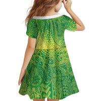 Hawaiian Turtles and Leis Family Matching Off Shoulder Maxi Dress and Hawaiian Shirt Tribal Kakau Pattern Fresh Summer Vibe