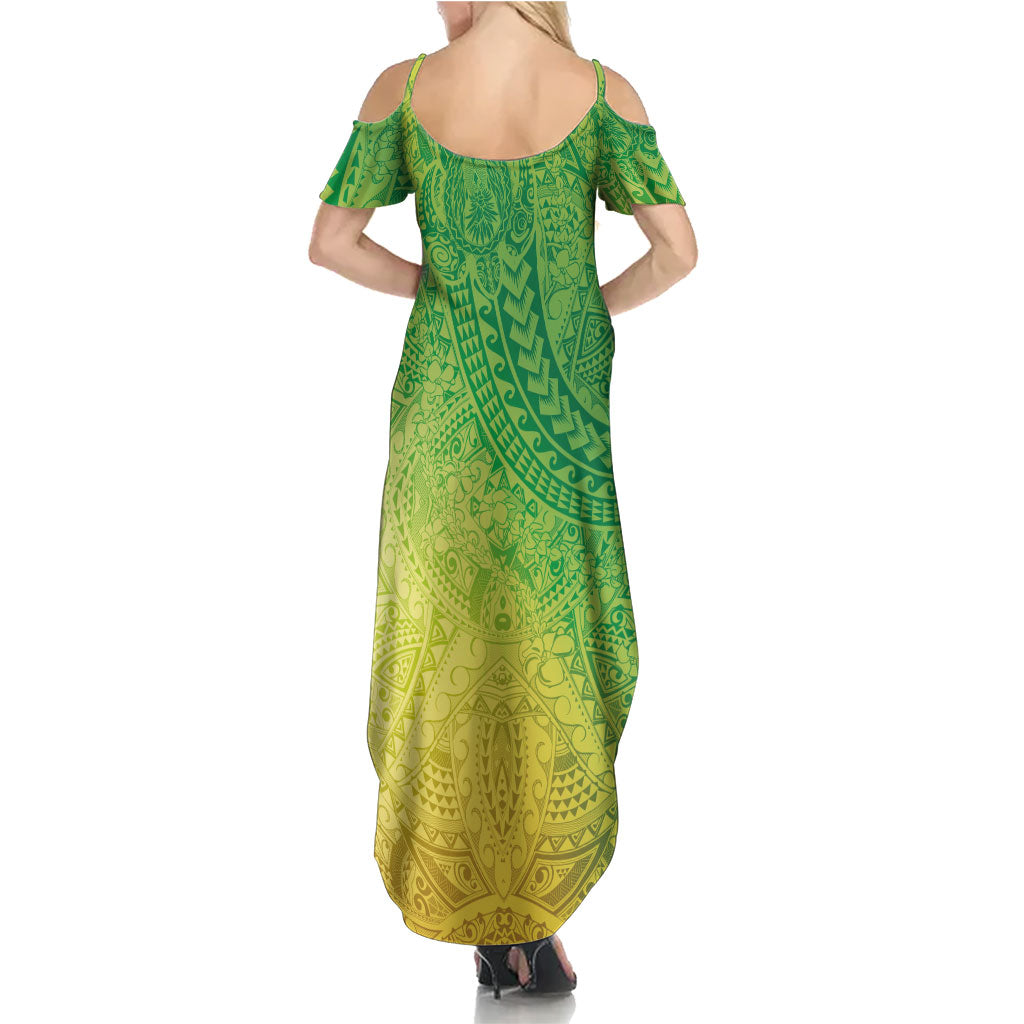 Hawaiian Turtles and Leis Family Matching Summer Maxi Dress and Hawaiian Shirt Tribal Kakau Pattern Fresh Summer Vibe