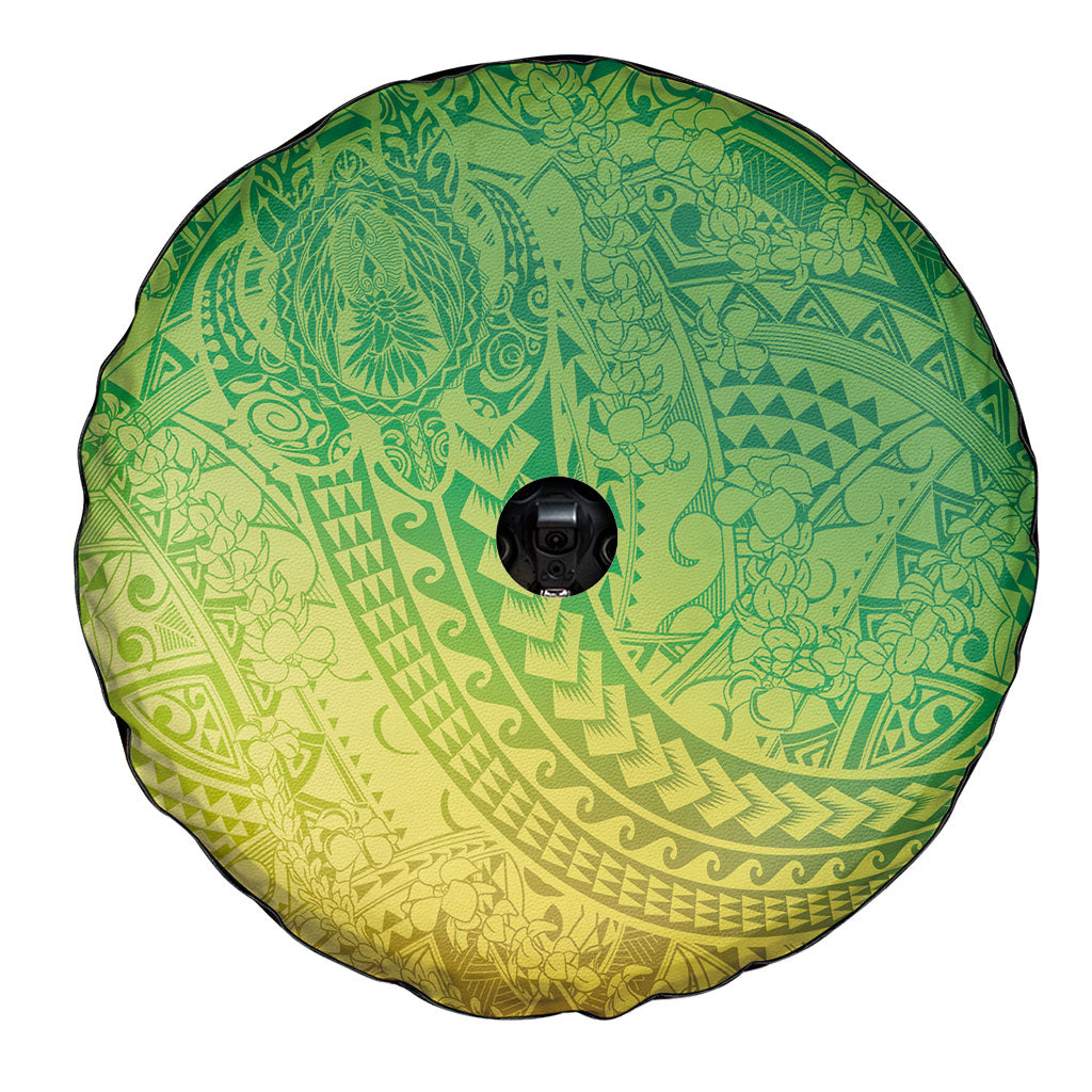 Hawaiian Turtles and Leis Spare Tire Cover Tribal Kakau Pattern Fresh Summer Vibe