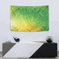 Hawaiian Turtles and Leis Tapestry Tribal Kakau Pattern Fresh Summer Vibe