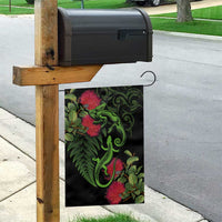 New Zealand Chameleon and Gecko Garden Flag Maori Silver Fern and Pohutukawa Decoration