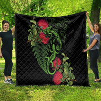 New Zealand Chameleon and Gecko Quilt Maori Silver Fern and Pohutukawa Decoration LT03 - Polynesian Pride