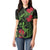 New Zealand Chameleon and Gecko Women Polo Shirt Maori Silver Fern and Pohutukawa Decoration