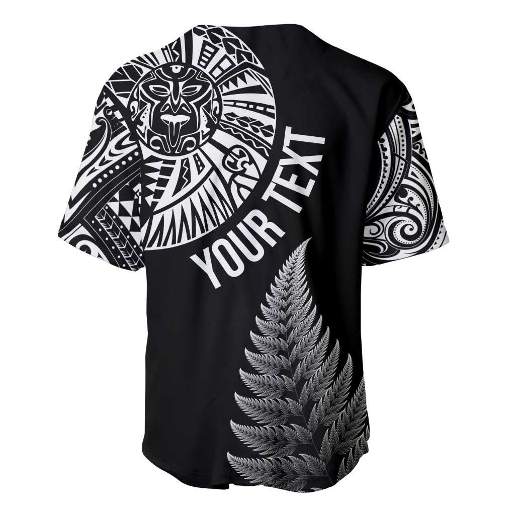Personalised New Zealand Maori Art Tattoo and Silver Fern Baseball Jersey LT03 - Polynesian Pride