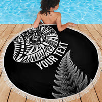 Personalised New Zealand Maori Art Tattoo and Silver Fern Beach Blanket