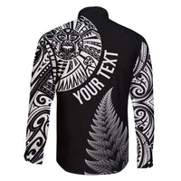 Personalised New Zealand Maori Art Tattoo and Silver Fern Family Matching Off Shoulder Short Dress and Hawaiian Shirt LT03 - Polynesian Pride