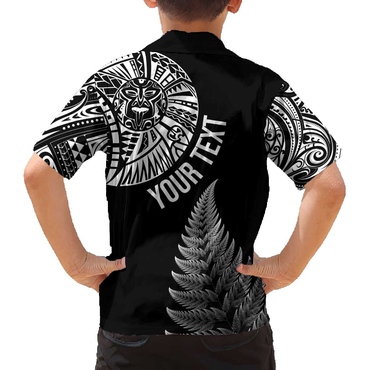 Personalised New Zealand Maori Art Tattoo and Silver Fern Family Matching Puletasi and Hawaiian Shirt LT03 - Polynesian Pride