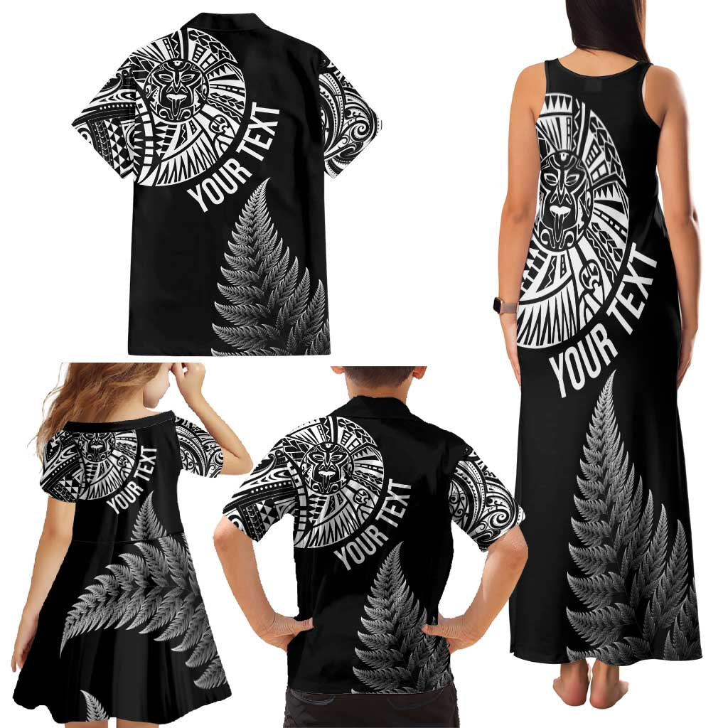 Personalised New Zealand Maori Art Tattoo and Silver Fern Family Matching Tank Maxi Dress and Hawaiian Shirt LT03 - Polynesian Pride