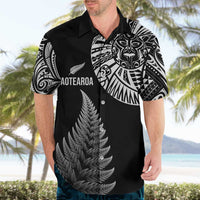 Personalised New Zealand Maori Art Tattoo and Silver Fern Hawaiian Shirt LT03 - Polynesian Pride