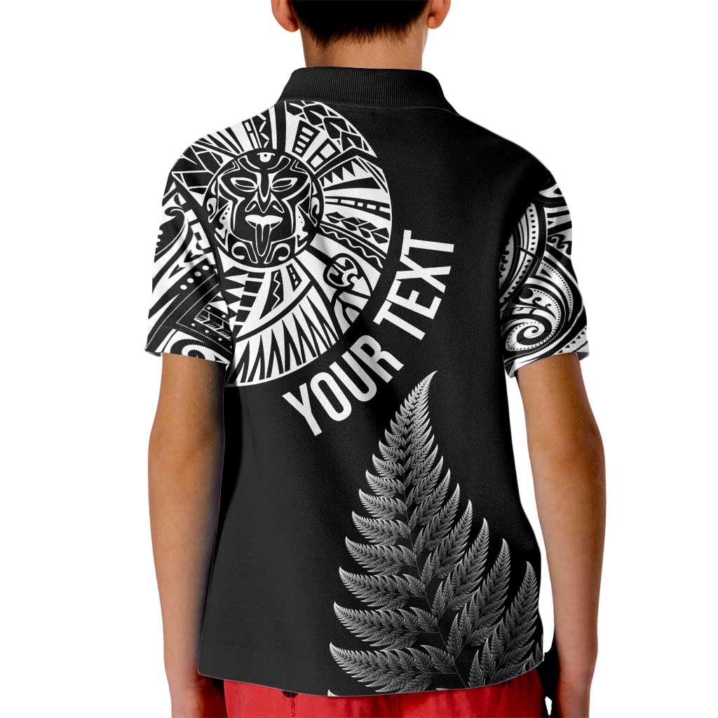 Personalised New Zealand Maori Art Tattoo and Silver Fern Kid Polo Shirt LT03 - Polynesian Pride