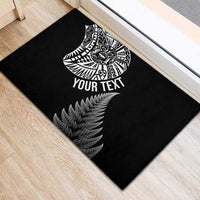 Personalised New Zealand Maori Art Tattoo and Silver Fern Rubber Doormat LT03 - Polynesian Pride