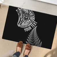 Personalised New Zealand Maori Art Tattoo and Silver Fern Rubber Doormat LT03 - Polynesian Pride