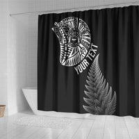 Personalised New Zealand Maori Art Tattoo and Silver Fern Shower Curtain LT03 - Polynesian Pride
