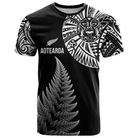 Personalised New Zealand Maori Art Tattoo and Silver Fern T Shirt LT03 Black - Polynesian Pride