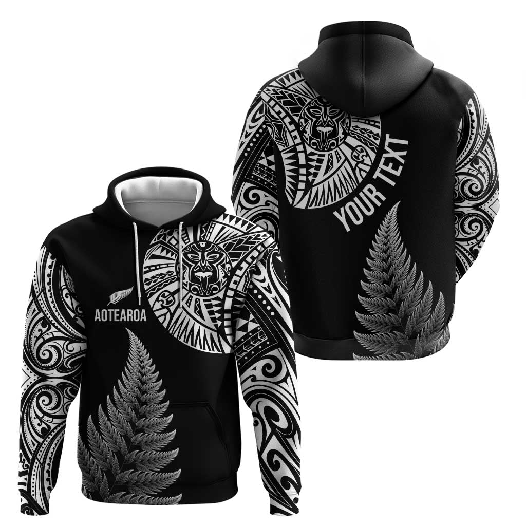 Personalised New Zealand Maori Art Tattoo and Silver Fern Zip Hoodie