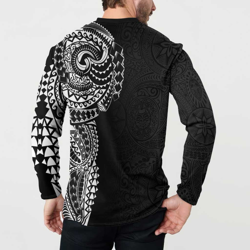 Polynesian Art Traditional Tattoo Pattern Button Sweatshirt LT03 - Polynesian Pride