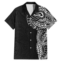 Polynesian Art Traditional Tattoo Pattern Family Matching Mermaid Dress and Hawaiian Shirt LT03 Dad's Shirt - Short Sleeve Black - Polynesian Pride