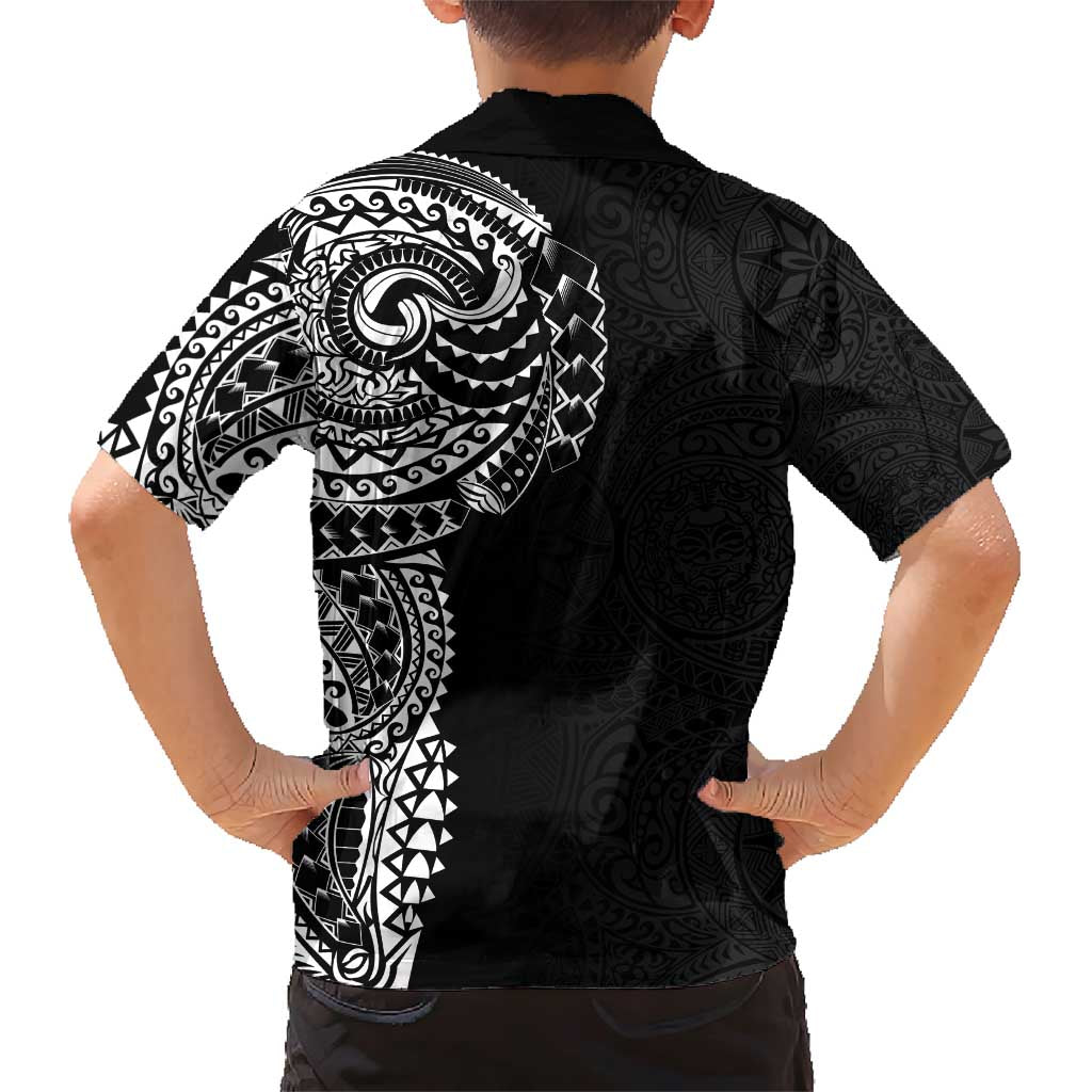 Polynesian Art Traditional Tattoo Pattern Family Matching Short Sleeve Bodycon Dress and Hawaiian Shirt LT03 - Polynesian Pride