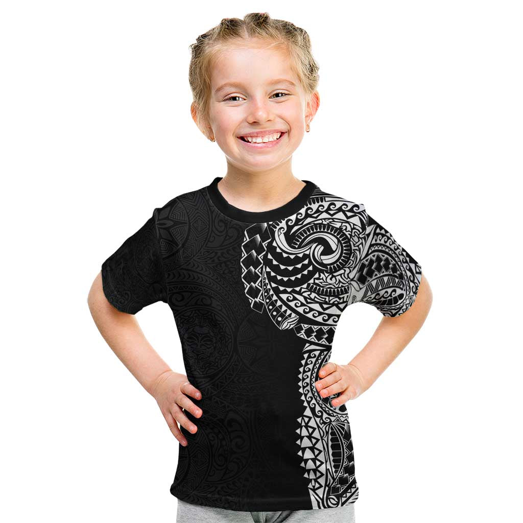 Polynesian Art Traditional Tattoo Pattern Kid T Shirt LT03 Black - Polynesian Pride