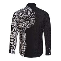 Polynesian Art Traditional Tattoo Pattern Long Sleeve Button Shirt LT03 - Polynesian Pride