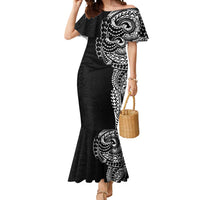 Polynesian Art Traditional Tattoo Pattern Mermaid Dress LT03 Women Black - Polynesian Pride