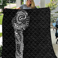 Polynesian Art Traditional Tattoo Pattern Quilt LT03 Black - Polynesian Pride